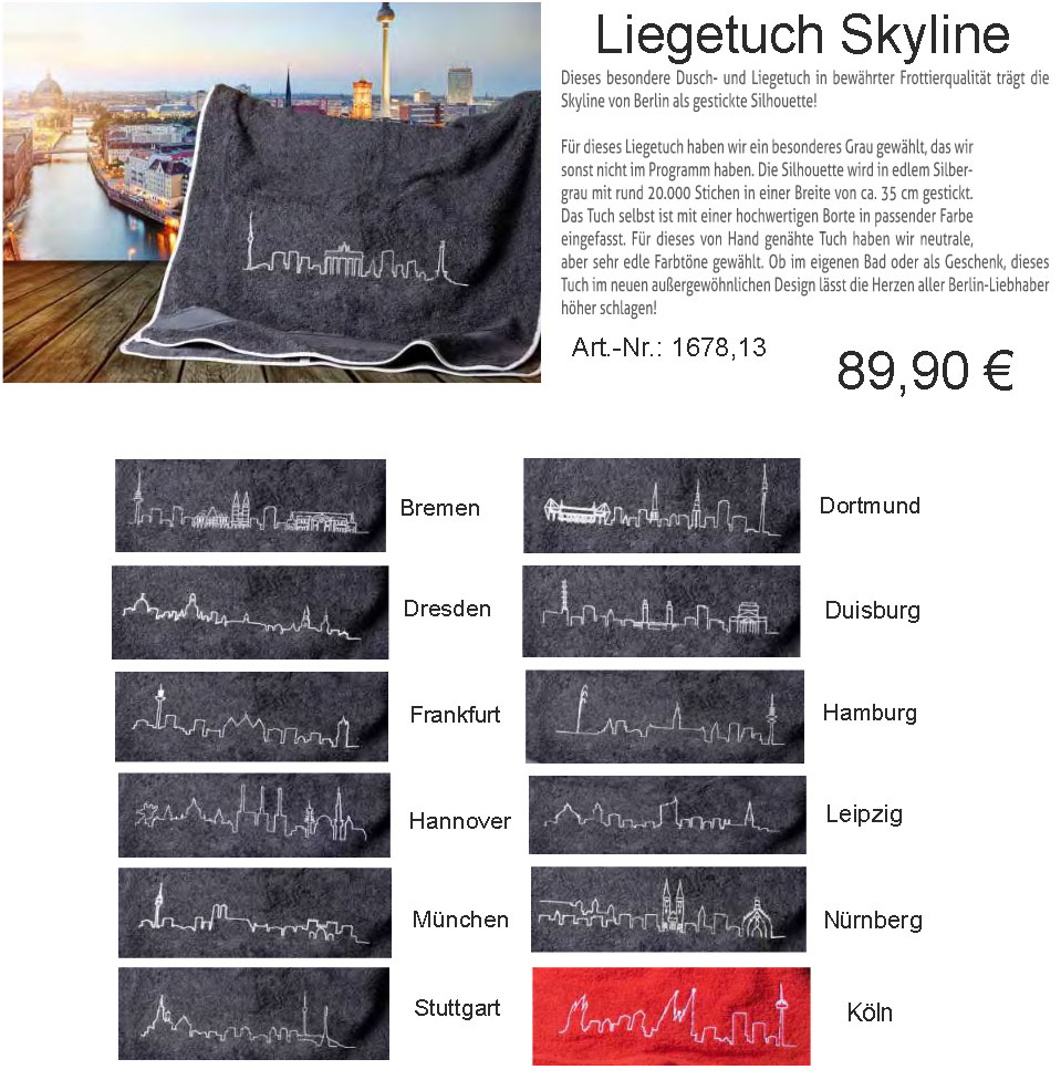 Liegetuch Skyline